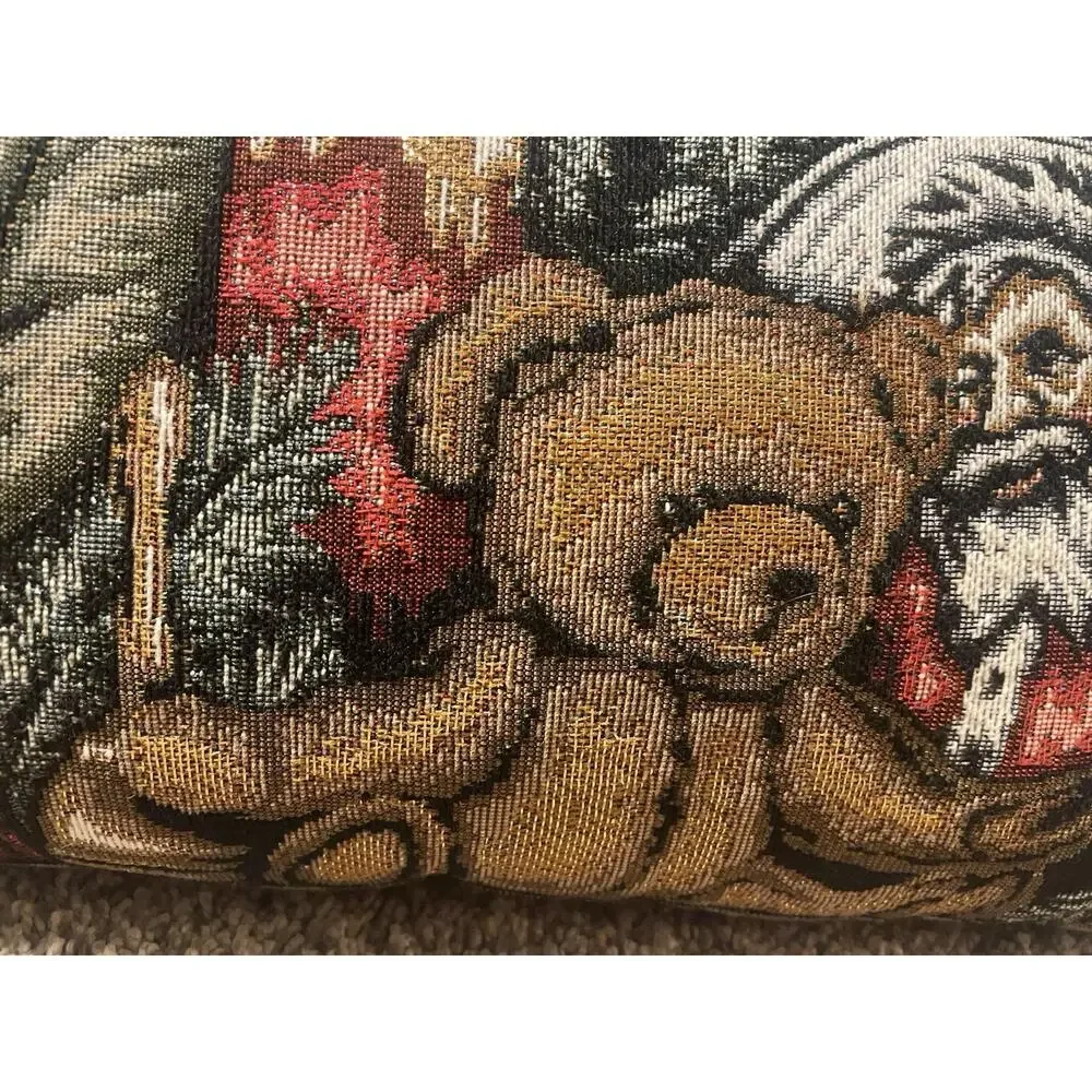 VTG Travis Spencer Christmas Pillows Set of 2 Tapestry Santa Sparkle Holiday